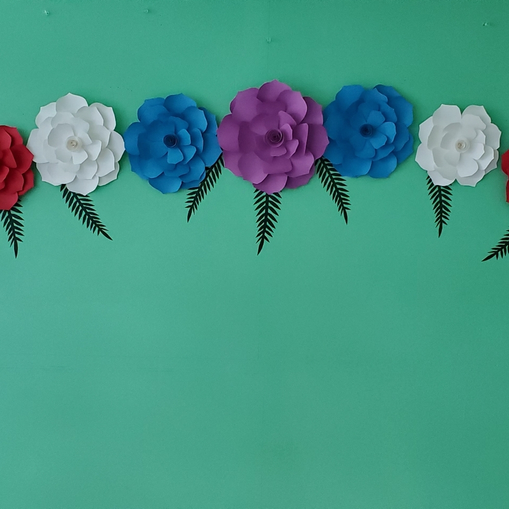 Paper flowers wall decor